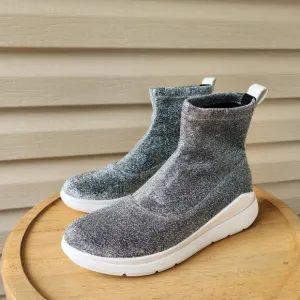 Fitflop Limited Edition Loosh Luxe Lurex knit high top sneakers 8