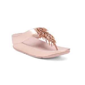 FITFLOP Rose Gold Rumba Beaded Metallic Thong Toe Sandals