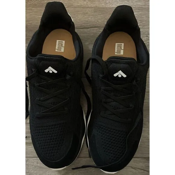 FitFlop Vitamin FFX E01 Sneaker Women's US 9 Black Mix Knit Trainer Shoes ZPP210