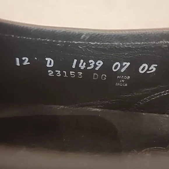 Florsheim Nevada men's size 12 D black leather moccasin loafer dress shoes