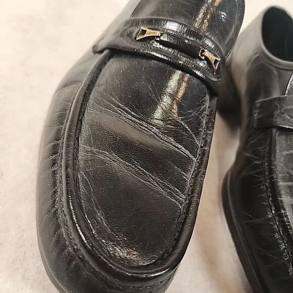 Florsheim Nevada men's size 12 D black leather moccasin loafer dress shoes