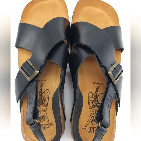 Fly London Womens Sandal CHLO852FLY Casual Wedge Slingback Bridle EU 38 US 8