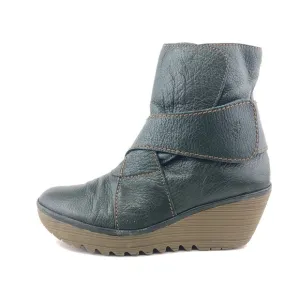 Fly London Yeddo Green Leather Ankle Boots EUR 38