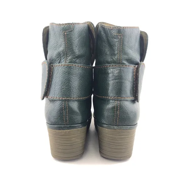 Fly London Yeddo Green Leather Ankle Boots EUR 38