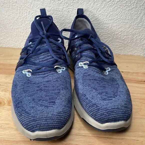 FootJoy FJ Hyperflex 51082 Lace Up Golf Sneakers Men Size 9W Blue Knit Spikes