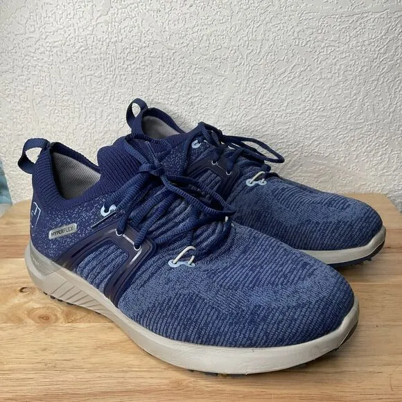 FootJoy FJ Hyperflex 51082 Lace Up Golf Sneakers Men Size 9W Blue Knit Spikes