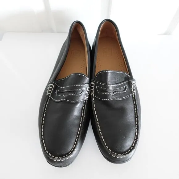 FootJoy Men's Club Casuals Penny Loafers Black Leather Slip-on Shoes