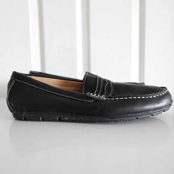 FootJoy Men's Club Casuals Penny Loafers Black Leather Slip-on Shoes
