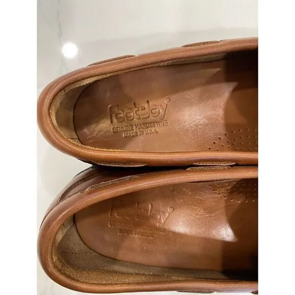 FootJoy Country Club Leather Tassel Weave Men's 10D Brown Loafers