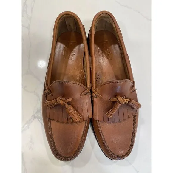 FootJoy Country Club Leather Tassel Weave Men's 10D Brown Loafers