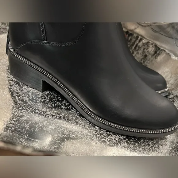 Franco Sarto Boots- Becks- Black- Tall Riding Boots w/ Silver Trim