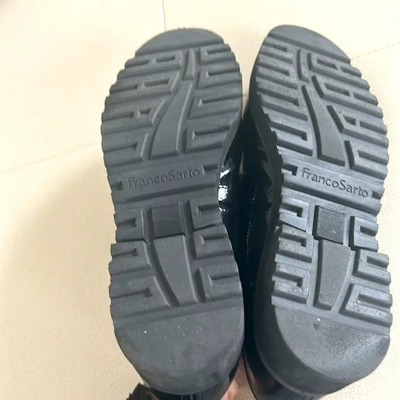 Franco Sarto Cason Faux Black  Patent Leather Loafers Women’s Size 9