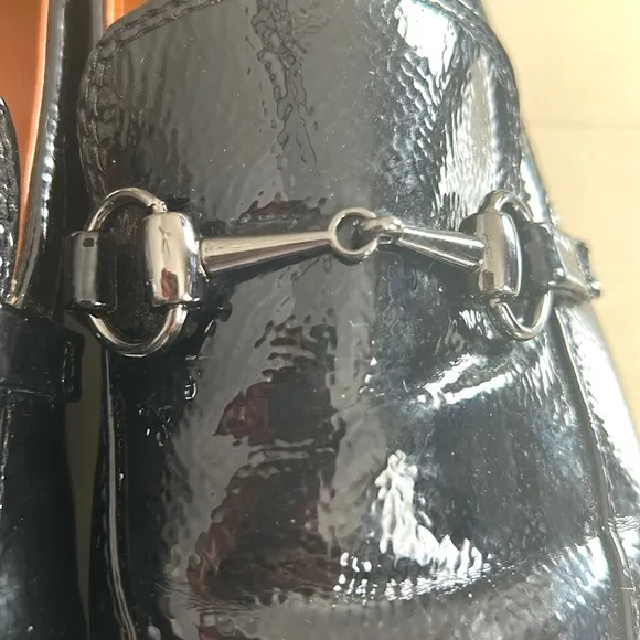 Franco Sarto Cason Faux Black  Patent Leather Loafers Women’s Size 9