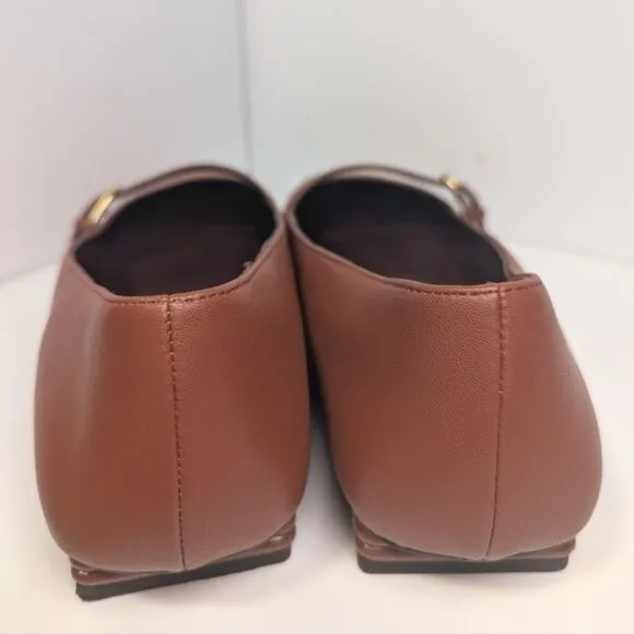 Franco Sarto Tayana Tan brown Mary Jane Square Toe Flats Womens 10 W Wide