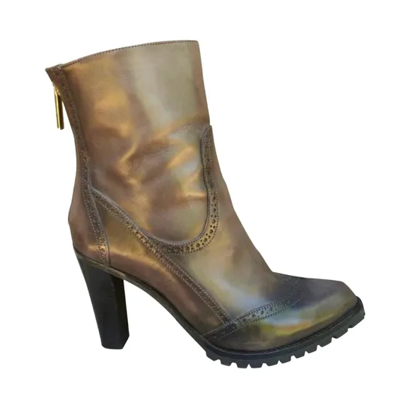 Fratelli Rossetti Italy Womens Leather Zip Up Ankle Booties Black 41