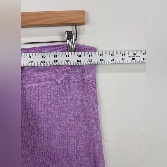 Free People | Alara midi skirt size large purple knit new stretchy spring slit