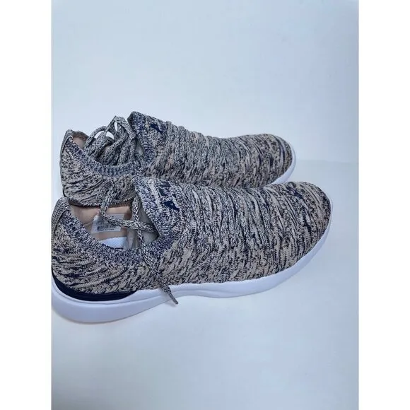 Free People APL Techloom Wave Trainers Sneakers Rose Navy Knit Size 37 US 7 New