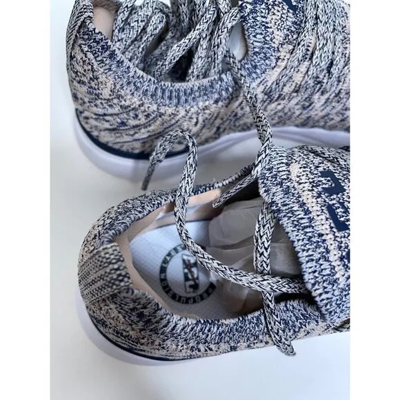Free People APL Techloom Wave Trainers Sneakers Rose Navy Knit Size 37 US 7 New