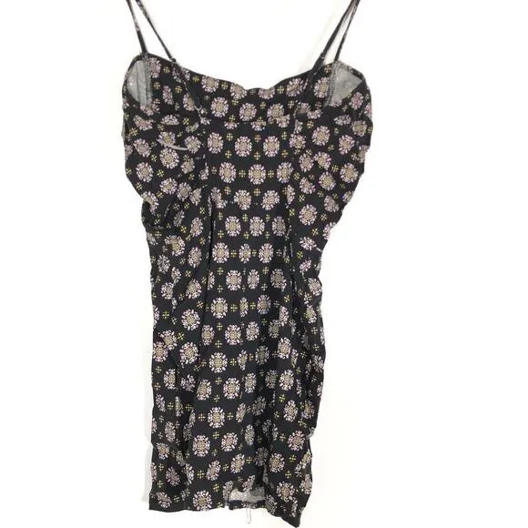 Free People Center Of Attention Dress Geometric Camisole Mini Black Combo Medium