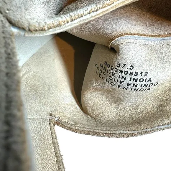 Free People Charm Double V Ankle Boots Camel Suede Size Beige 37.5 US 7