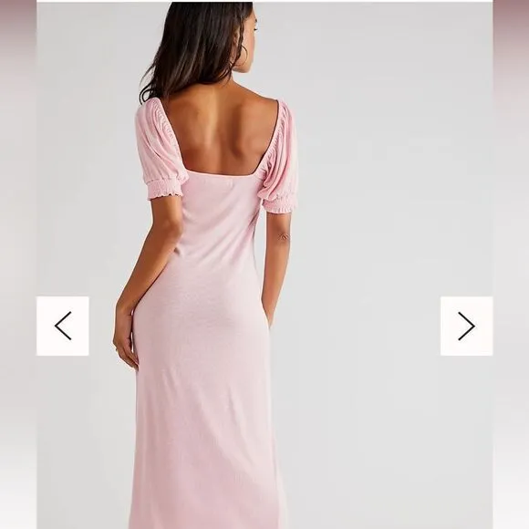 Free People NWT Bel Air Midi Dress Size M in Pink NWT