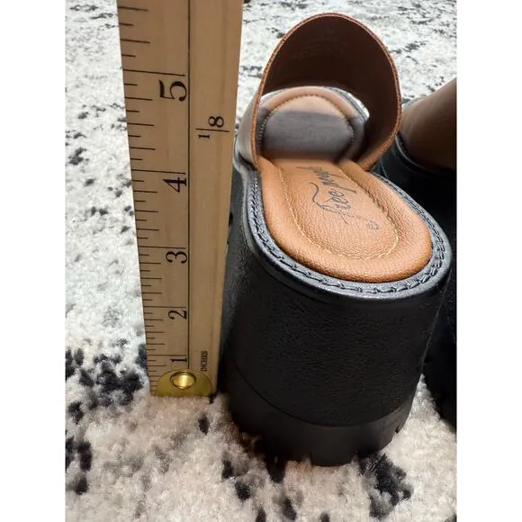 Free People Platform Wedge Sandals Women 36 EU 5.5-6 US Tan Leather y2K Chunky