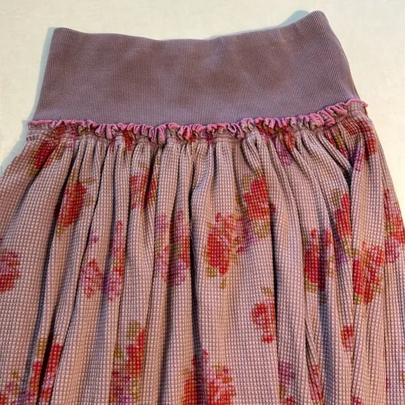 Free People Small Skirt Rosebud Maxi Floral Thermal Nirvana Combo in Lilac