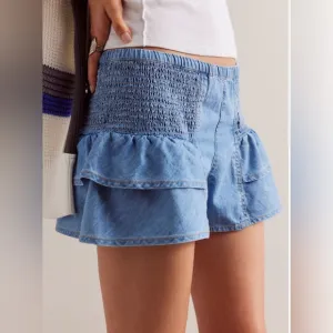 Free People We The Free Alani Pull-on Chambray Shorts