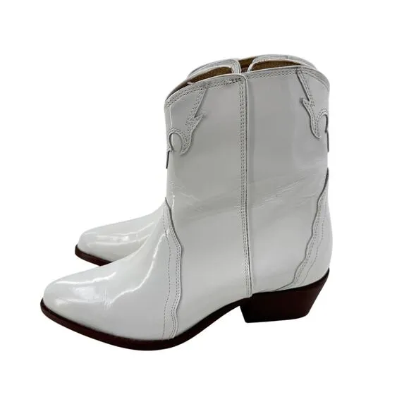 Free People Women's Frontier Western Patent Leather Pointed Toe Ankle Boots 37