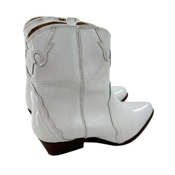 Free People Women's Frontier Western Patent Leather Pointed Toe Ankle Boots 37