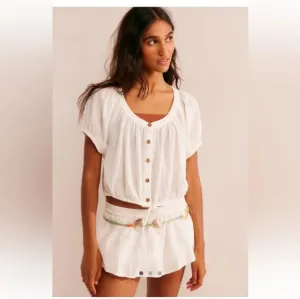 Freepeople Kerri Bloomer set. White. Size small NWT