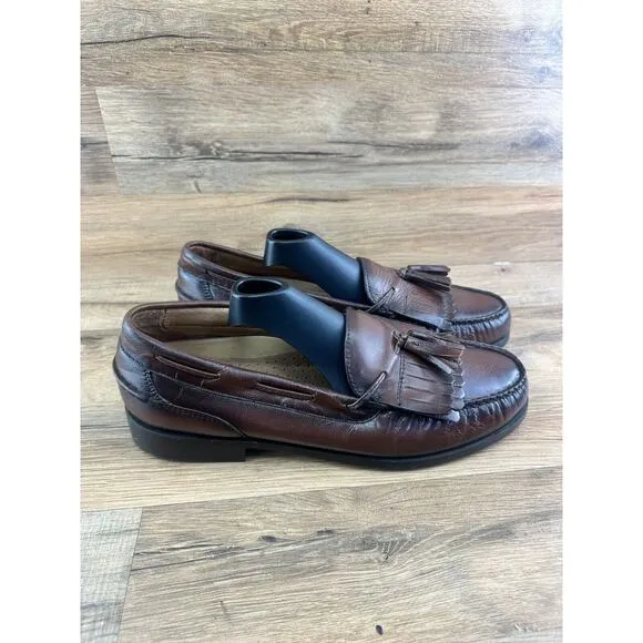 French Shriner Men BOCA Shoes Loafers Genuine Leather w Tassles Mens 11M