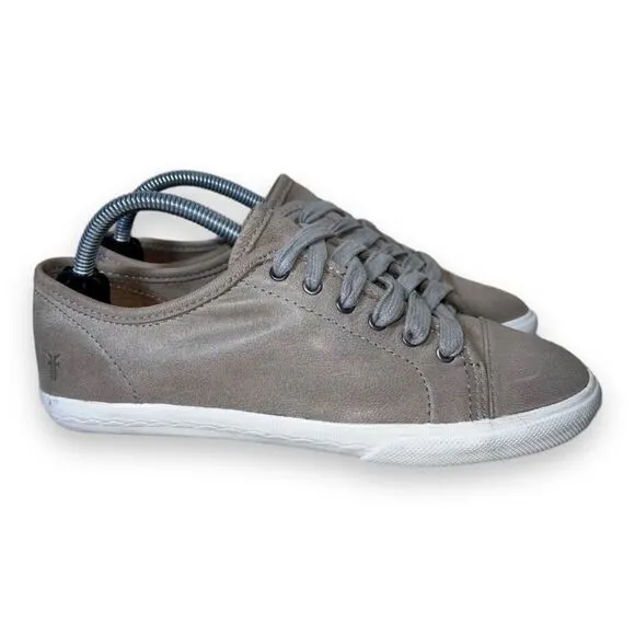 Frye Peggy Low Lace Up Casual Sneakers Taupe Women's 6.5