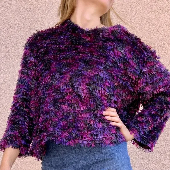 Fuzzy Pullover Crop Sweater Light Breezy
