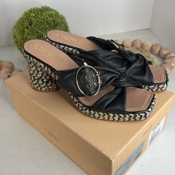 GAIMO Karoo Crisscross Knotted Sandal - Black Sz 9/Euro 40