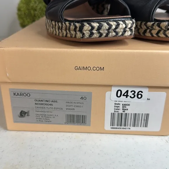 GAIMO Karoo Crisscross Knotted Sandal - Black Sz 9/Euro 40