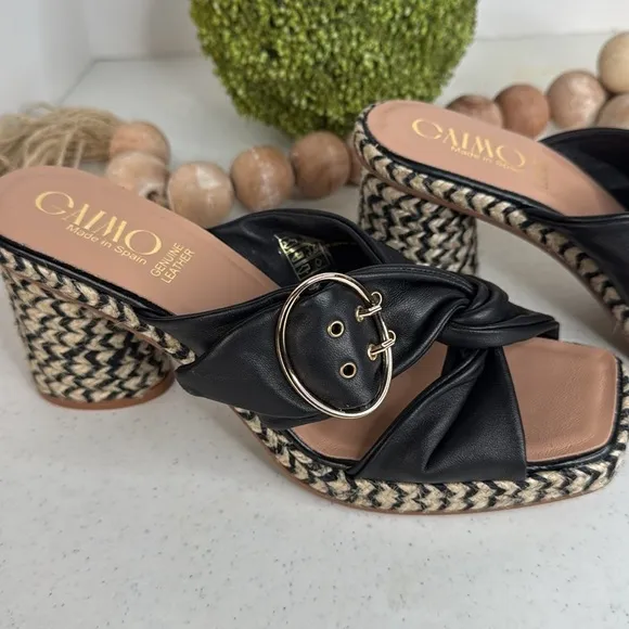 GAIMO Karoo Crisscross Knotted Sandal - Black Sz 9/Euro 40