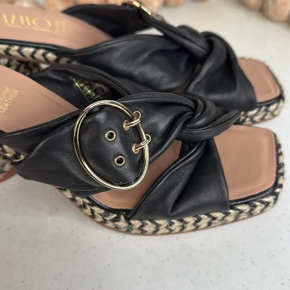 GAIMO Karoo Crisscross Knotted Sandal - Black Sz 9/Euro 40