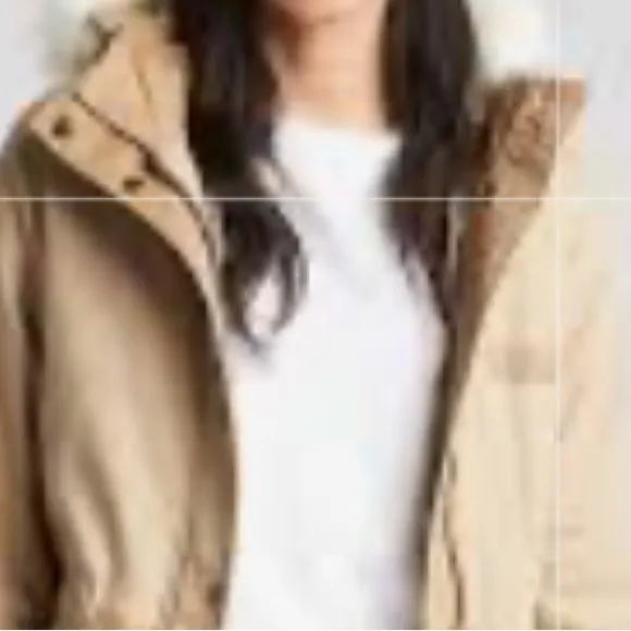 GAP 2 in 1  khaki parka jacket barn coat removable quilted lining size Small