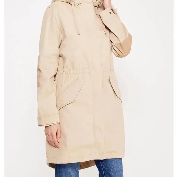 GAP 2 in 1  khaki parka jacket barn coat removable quilted lining size Small