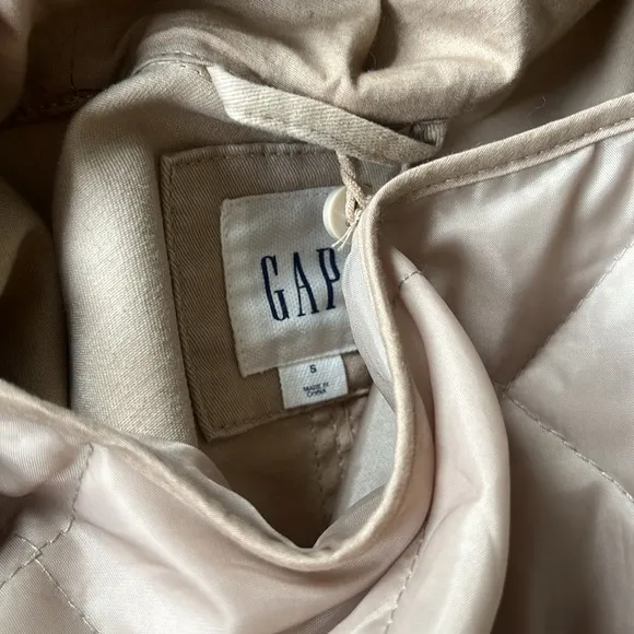 GAP 2 in 1  khaki parka jacket barn coat removable quilted lining size Small