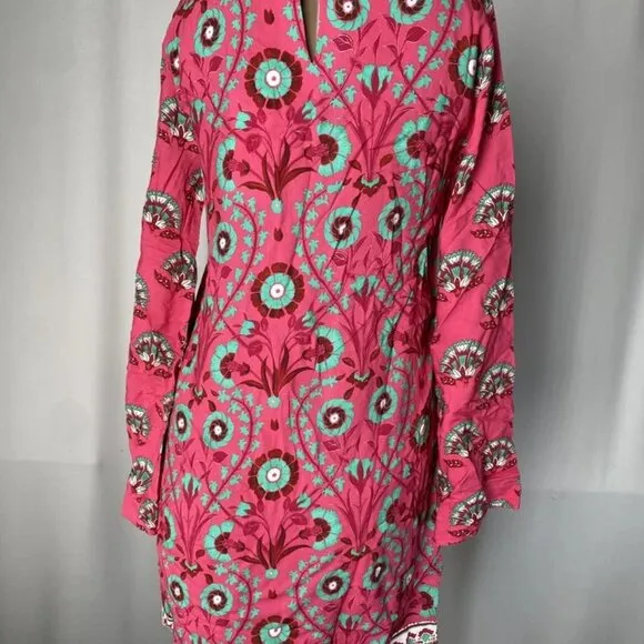 Garrie B. Women's Floral Mini Dress Pink Size XL Long Sleeve - NWT