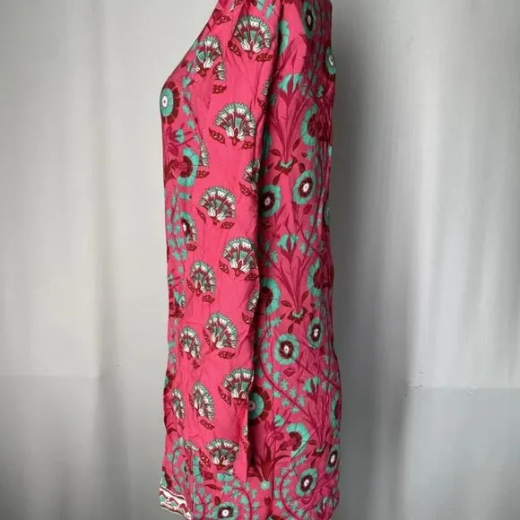 Garrie B. Women's Floral Mini Dress Pink Size XL Long Sleeve - NWT