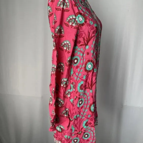 Garrie B. Women's Floral Mini Dress Pink Size XL Long Sleeve - NWT