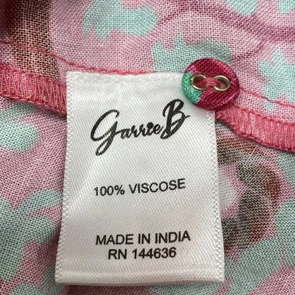Garrie B. Women's Floral Mini Dress Pink Size XL Long Sleeve - NWT