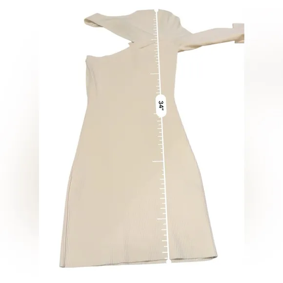 Gauge81 Tinino‎ Ivory One Long Sleeve Knit Mini Dress Sz S NEW