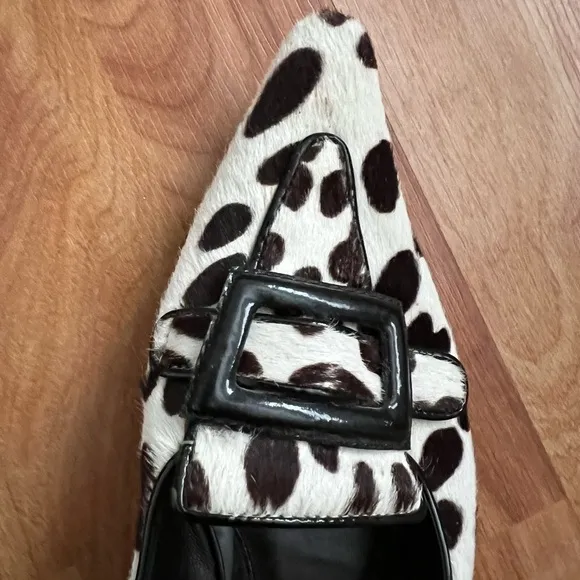 GCI Collection dyed calfskin pointy toe leather kitten loafers sz 7 EUC