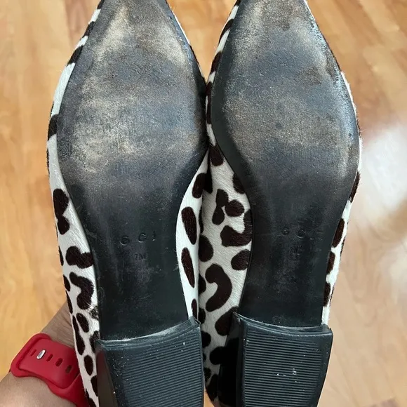 GCI Collection dyed calfskin pointy toe leather kitten loafers sz 7 EUC