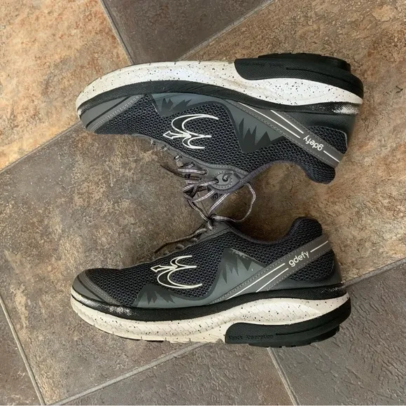 Gdefy Gravity Defyer Men's 9 Mighty Walk Shoes Black Gray Sneakers Comfort Light