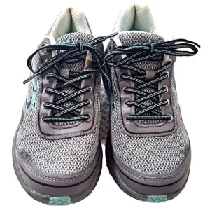 GDefy Women's 8 Mighty Walk Gray &amp; Aqua Low Cut Lace Up Sneakers